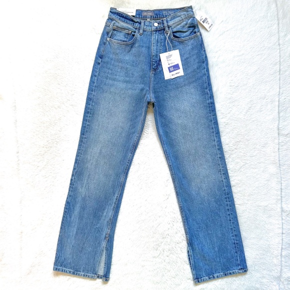 DL1961 Emilie Straight High Rise Vintage 31" Dark Oasis Stretch Jeans - Picture 8 of 14